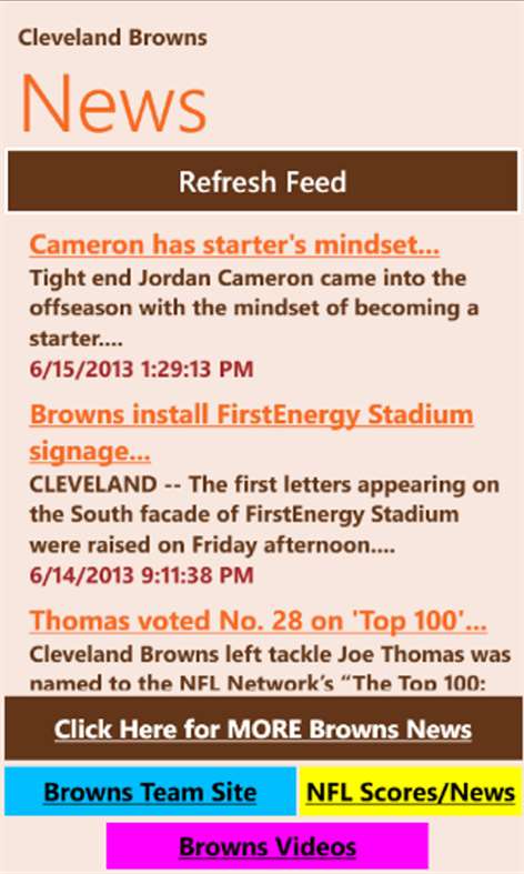 Cleveland Football News Screenshots 1