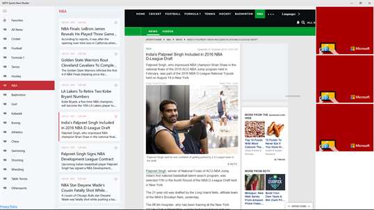 NDTV Sports News Reader screenshot 1