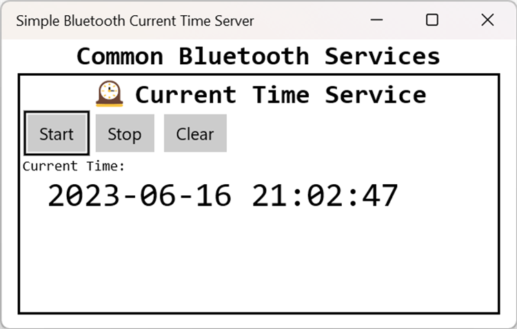 Simple Bluetooth Current Time Service - PC - (Windows)