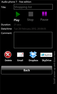 Audio phone 7 - Free screenshot 4