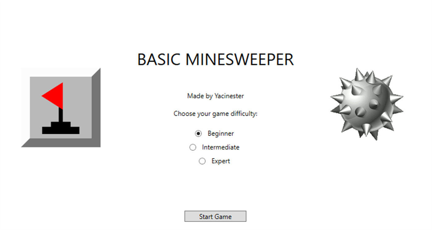 #1. Basic Mine-Sweeper (Windows) بواسطة: Yacinester
