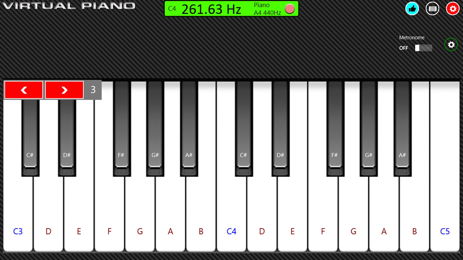Online piano app, Virtual Piano