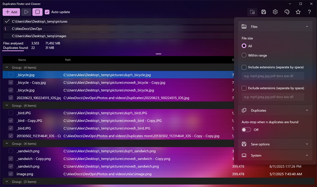 #6. Duplicates Finder and Cleaner (Windows) Ved: Alexander Komarov