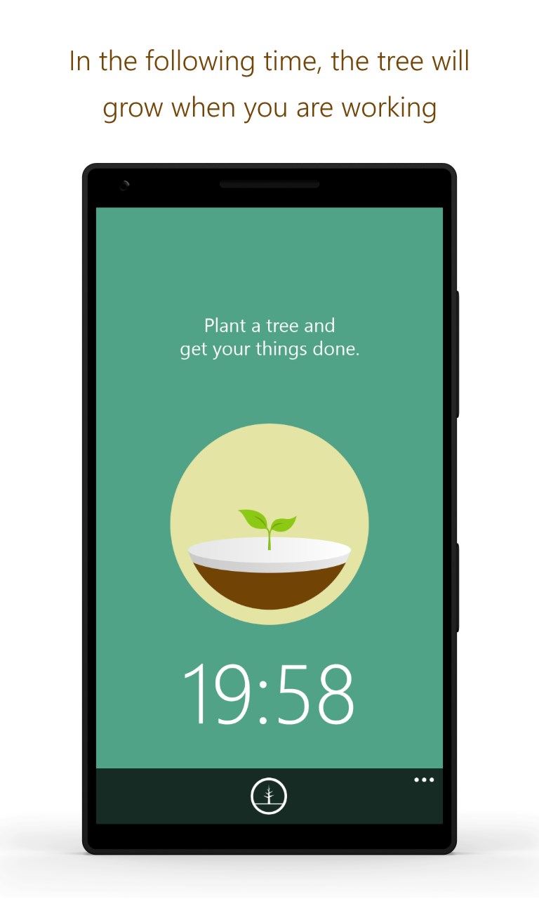 Screenshot: In the following time, the tree will grow when you are working