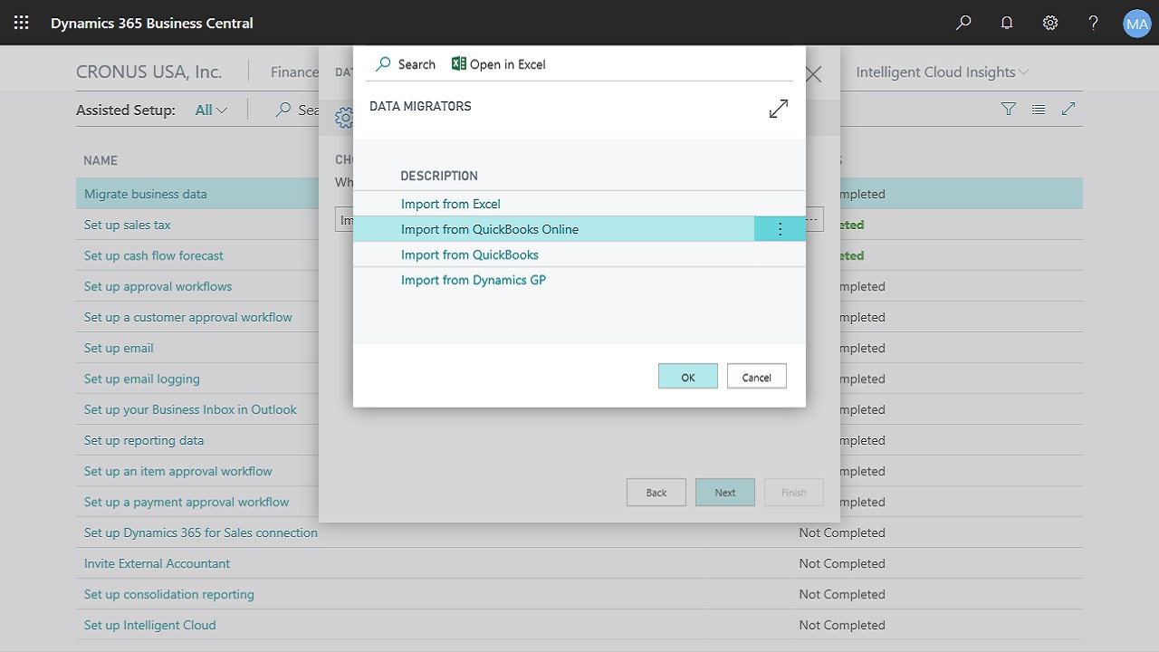 Snapshot 1 of QuickBooks Data Migration