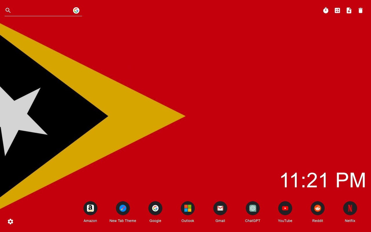 Timor-Leste Flag Wallpaper New Tab