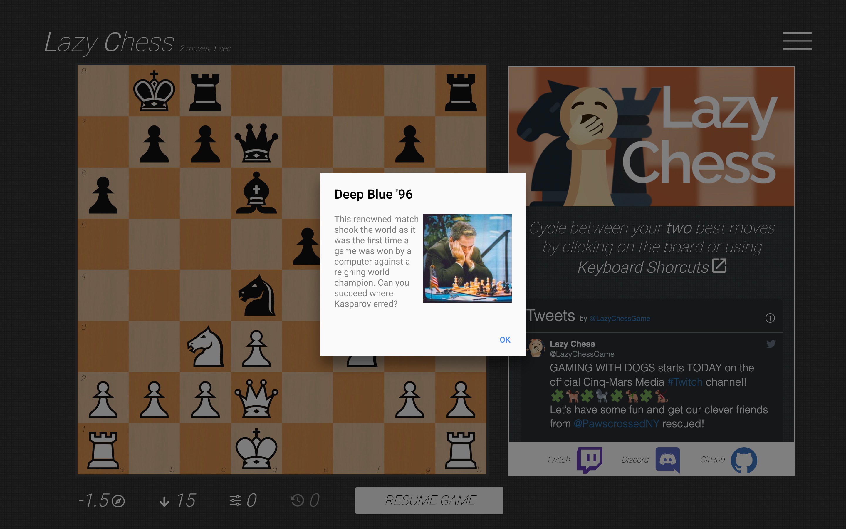 Captura 2 Lazy Chess windows