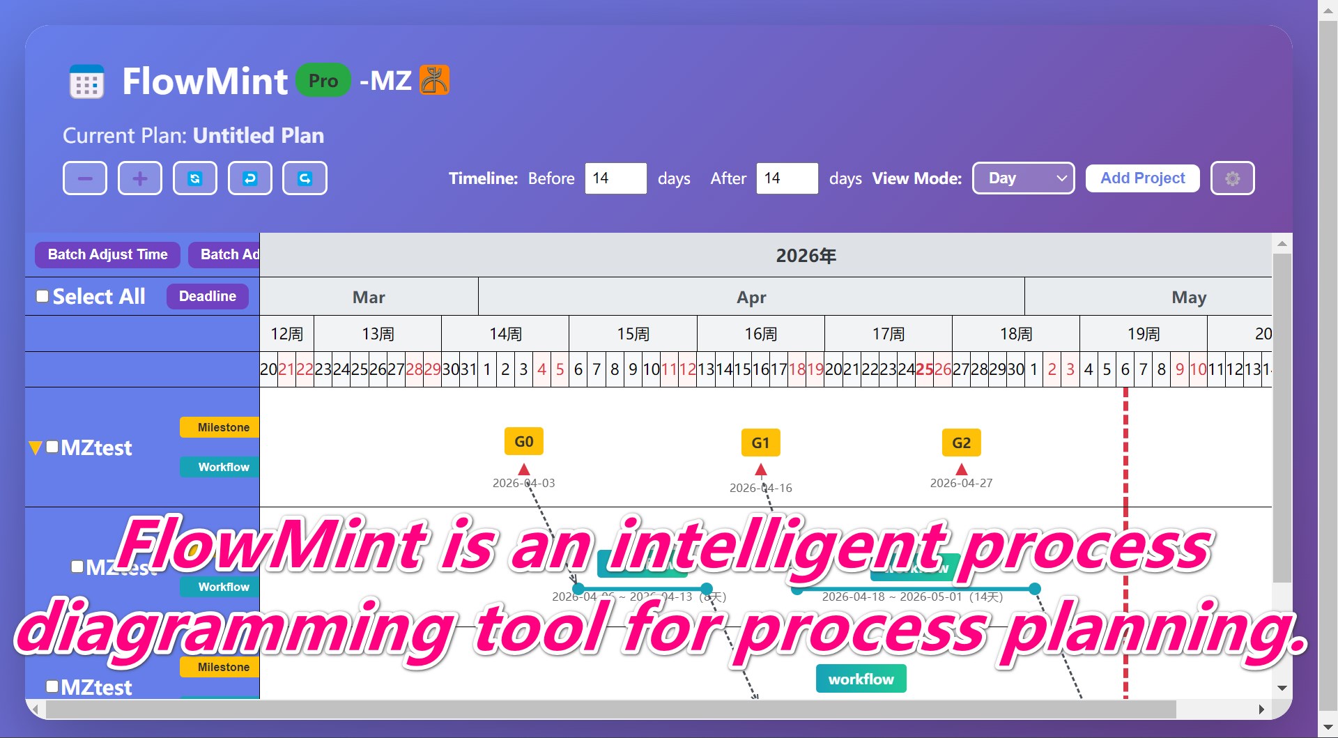 MZ-FlowMint - | Gantt Chart | Project Management | Scheduling Tool | Work Planning | Comprehensive Planning screenshot