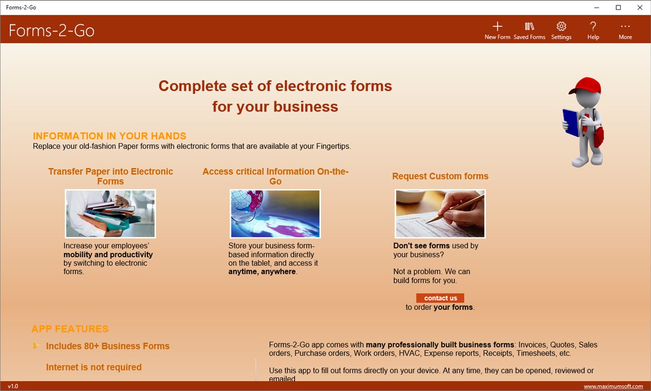 #1. Forms-2-Go (Windows) بواسطة: MaximumSoft Corp.