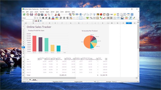 trio office word slide spreadsheet
