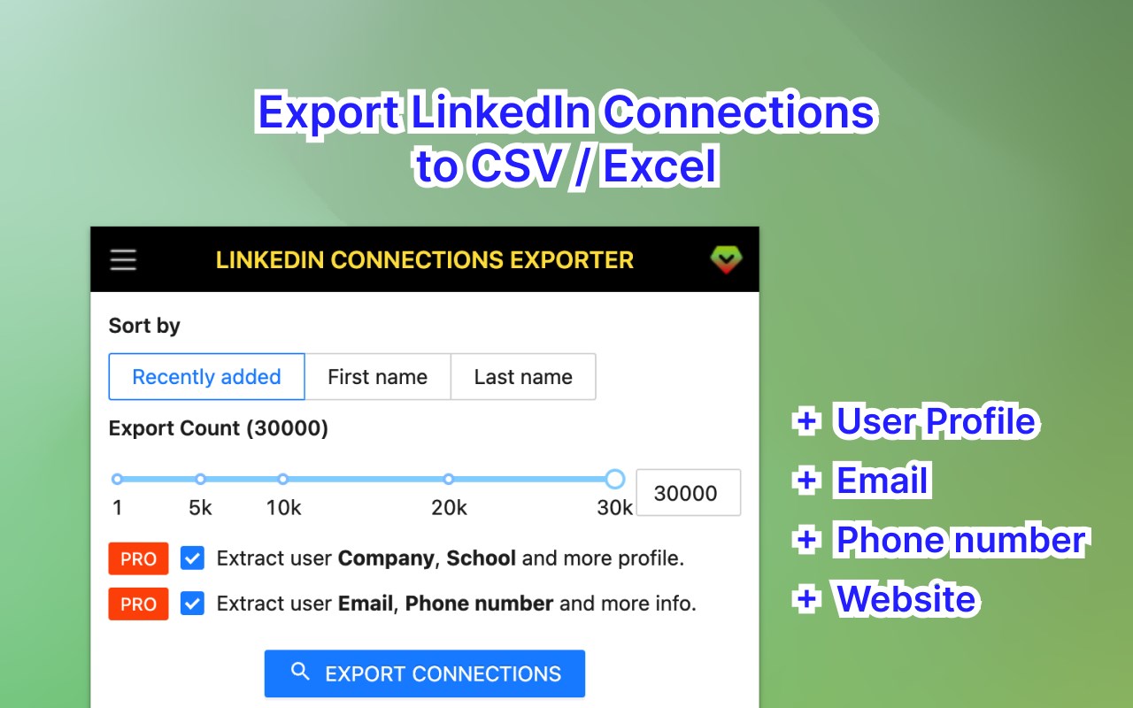 Connections Export for LinkedIn™️