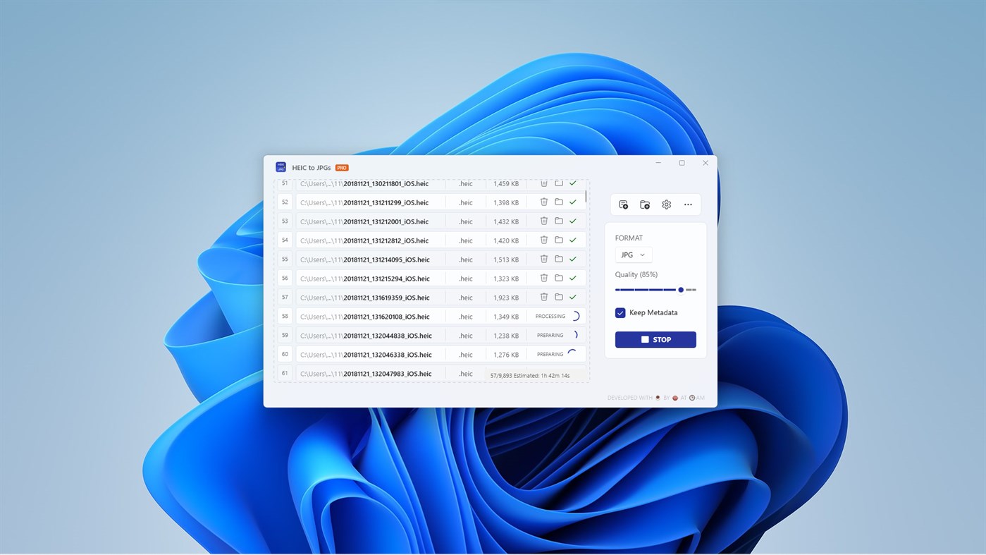 #3. HEIC. HEIC to JPG, HEIC Converter (Windows) By: 3AM Apps