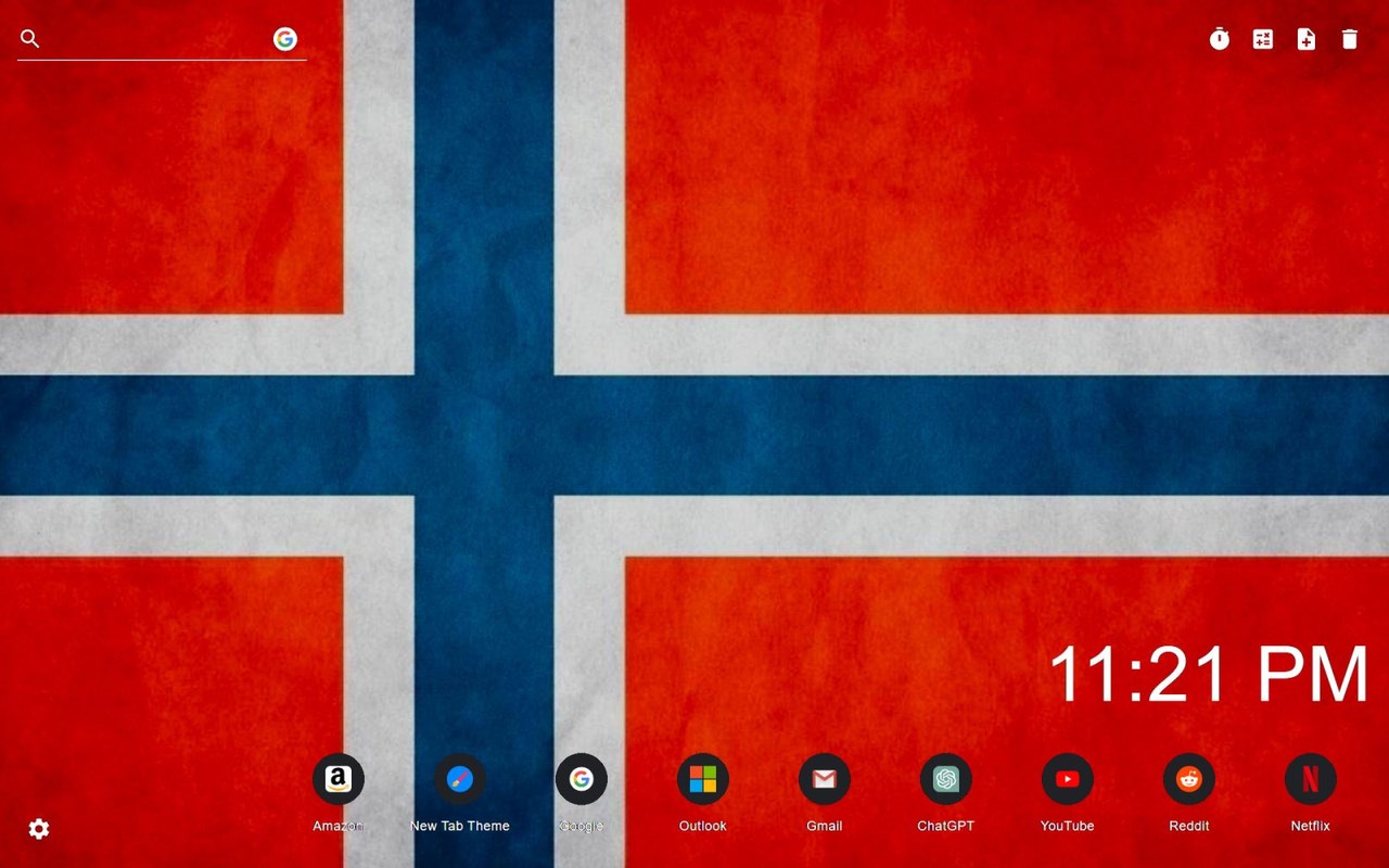 Norway Flag Wallpaper New Tab
