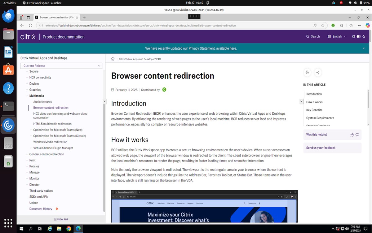 Citrix Browser Redirection