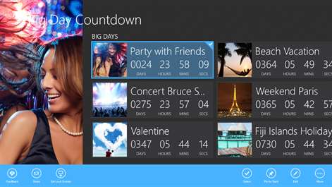 Big Days of Our Lives Countdown Timer - Digital Event Count Down Clock with HD full screen background (for counting how many days and time to go, until your dream dates) Screenshots 1