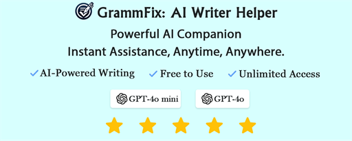 GrammFix: AI Writer Helper marquee promo image