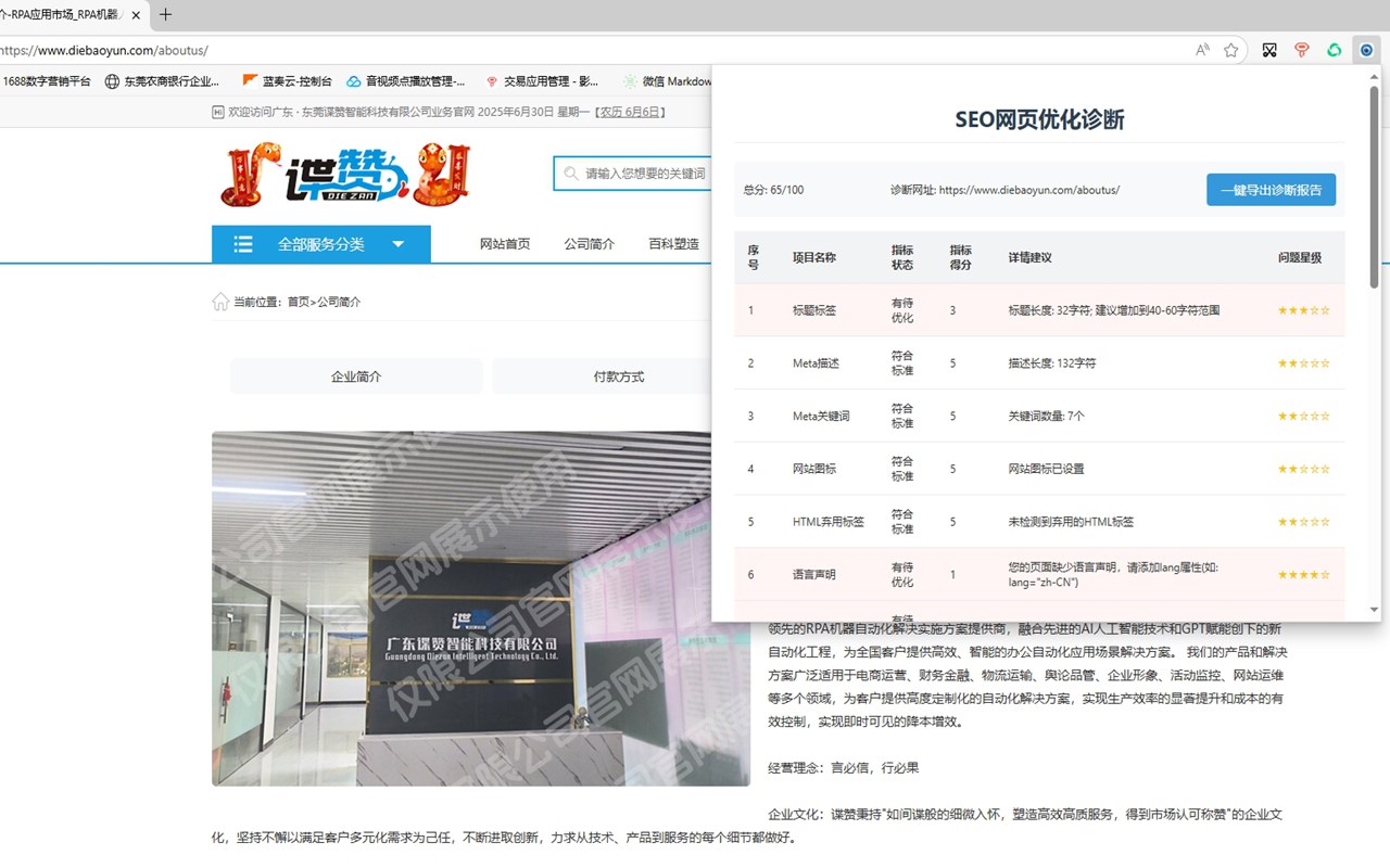 中文网站SEO优化诊断