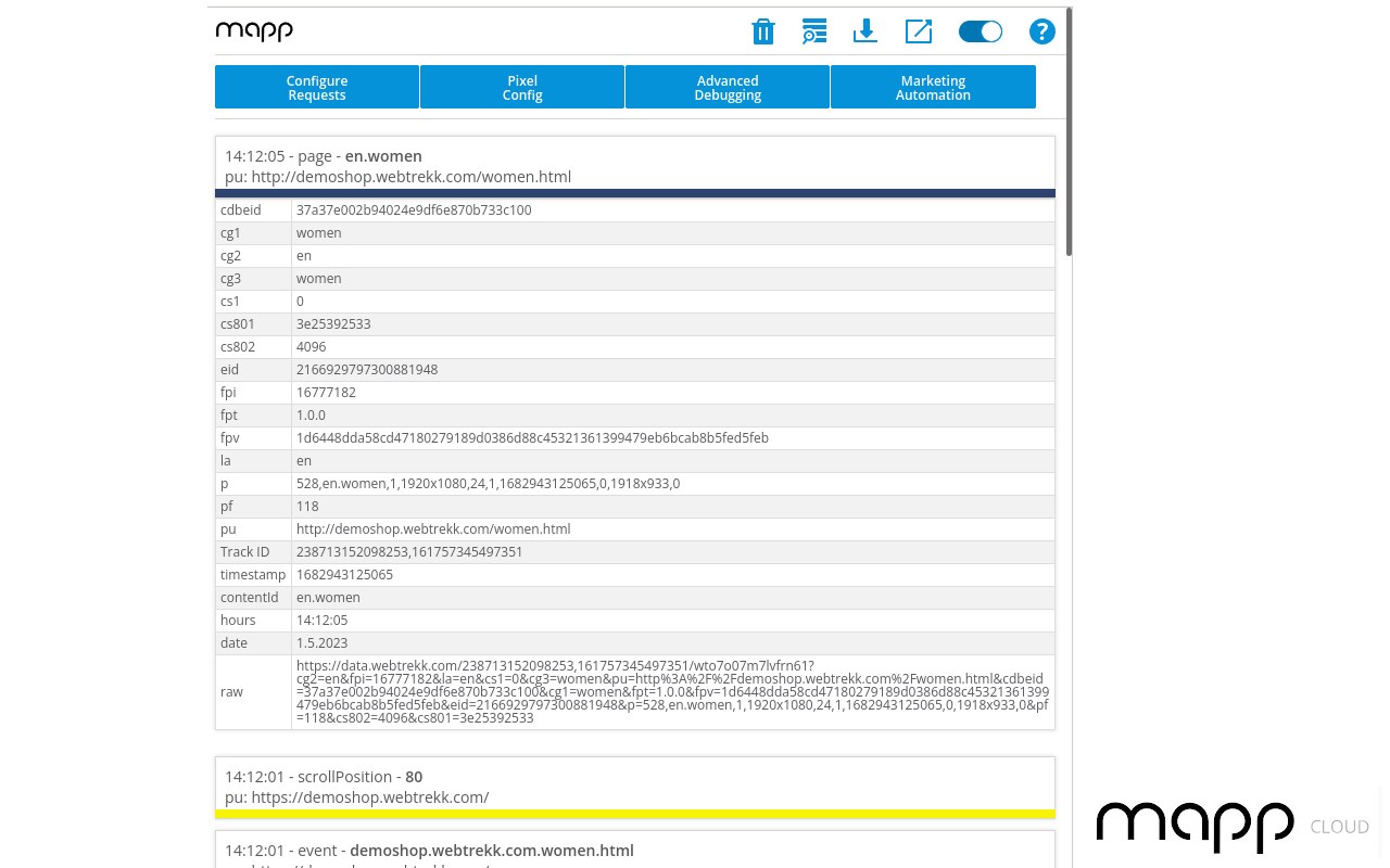 Mapp Cloud Debugger