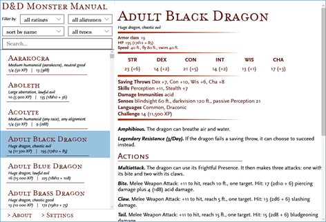 D&D Monster Manual Screenshots 1