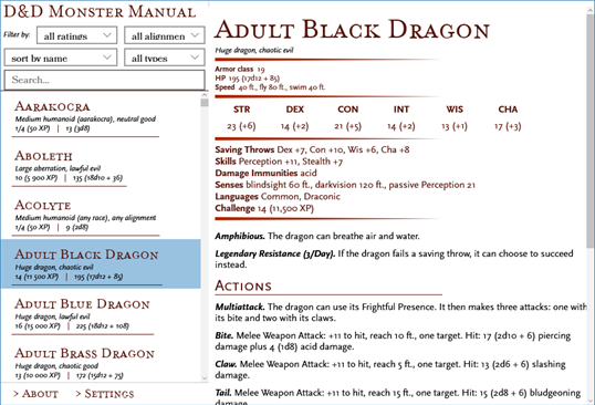 D&D Monster Manual screenshot 1