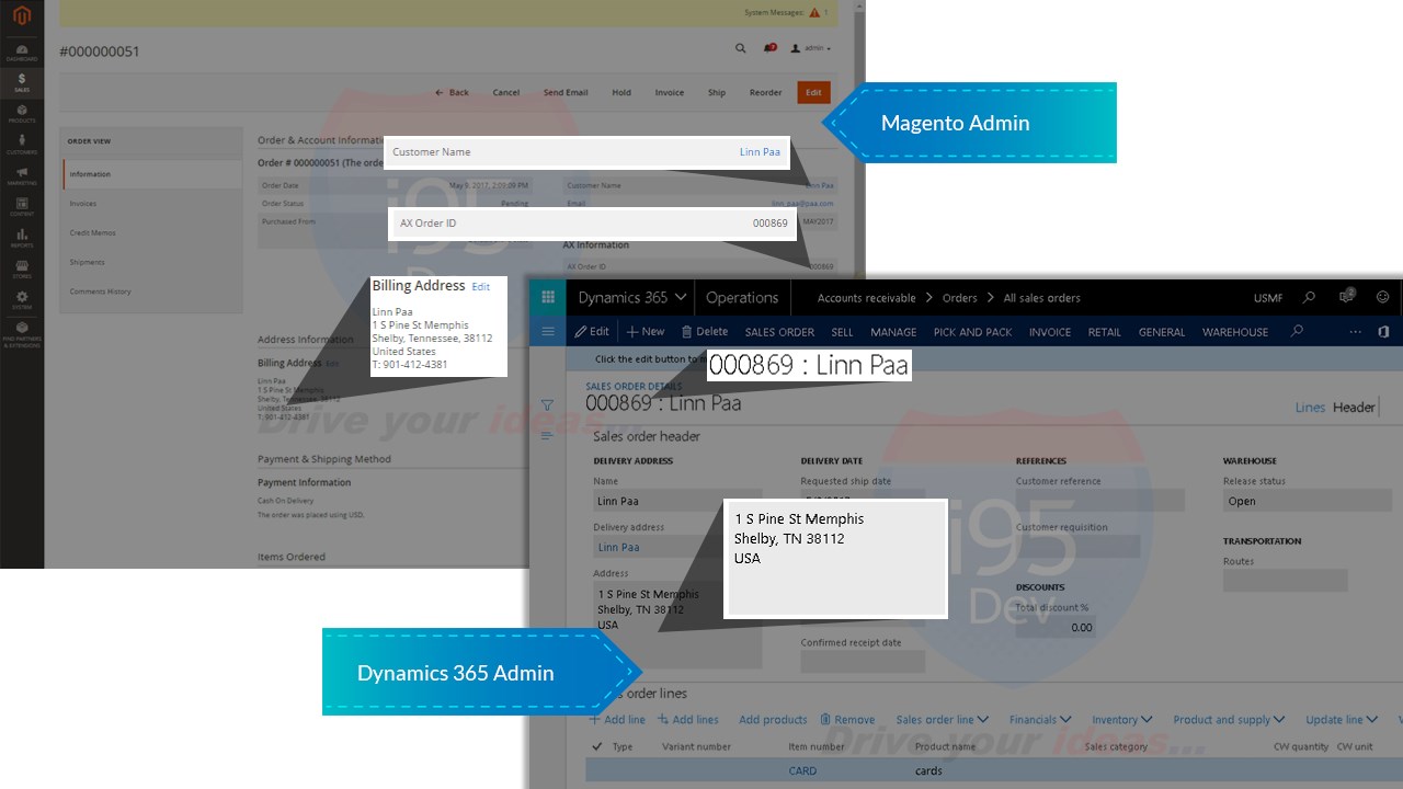Snapshot 8 of i95Dev Connect for Adobe Commerce and Dynamics 365 Finance Integration
