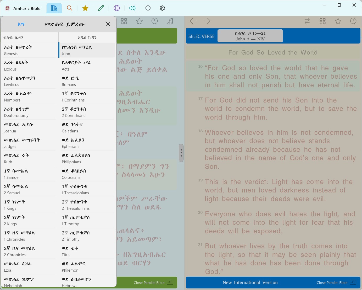 Amharic and Geez Study Bible screenshot