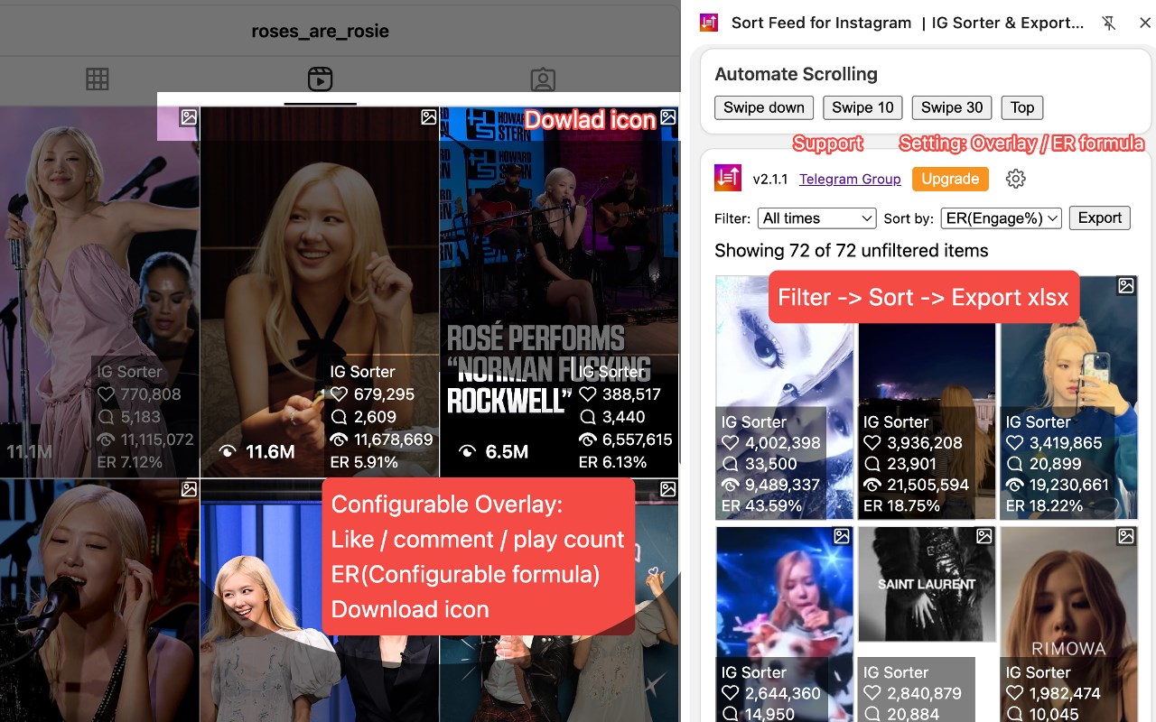Sort Feed for Instagram - IG Sorter - SortFeed