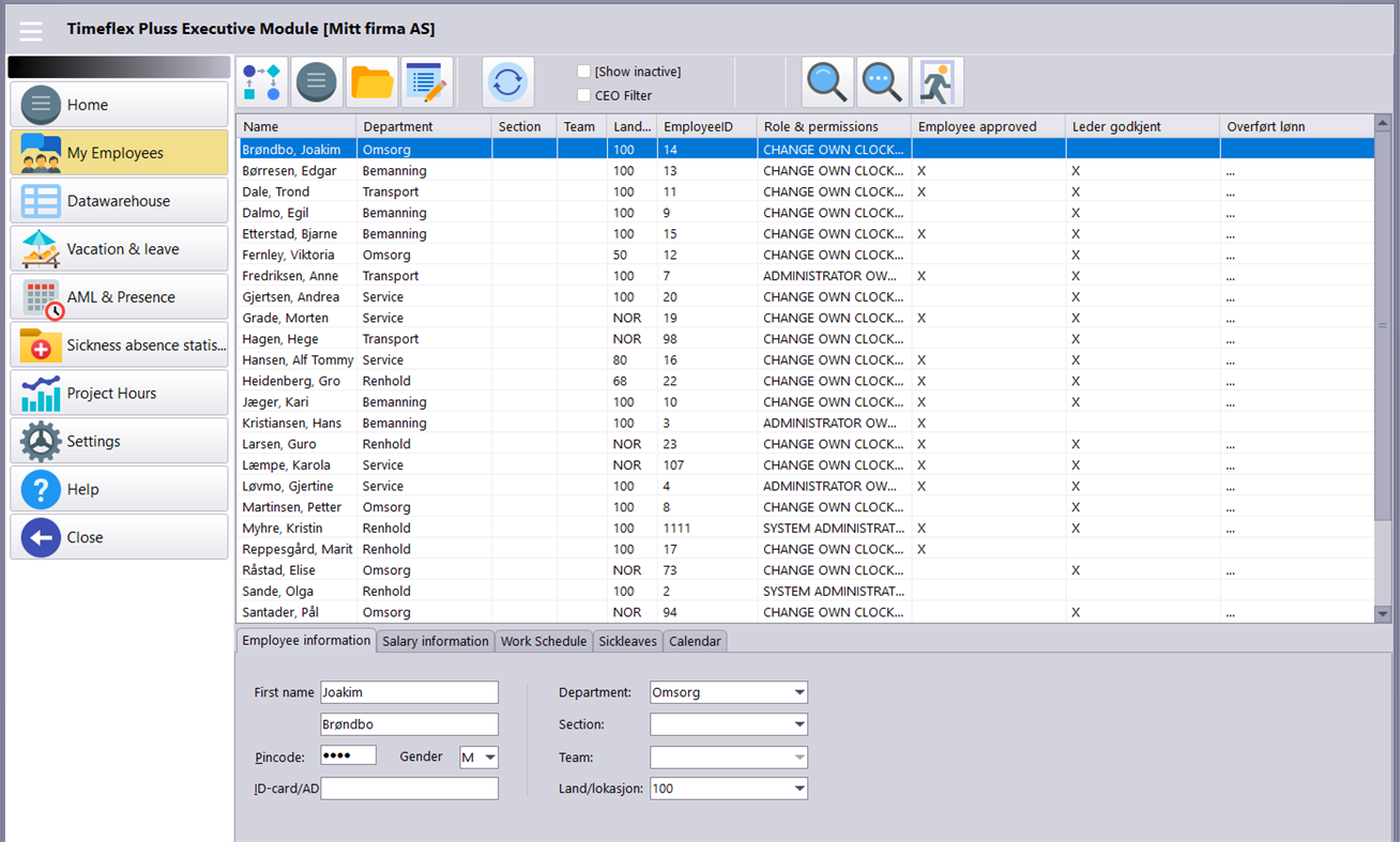 #1. Timeflex Pluss Executive Module (Windows) 来自: Timeflex Systemer AS