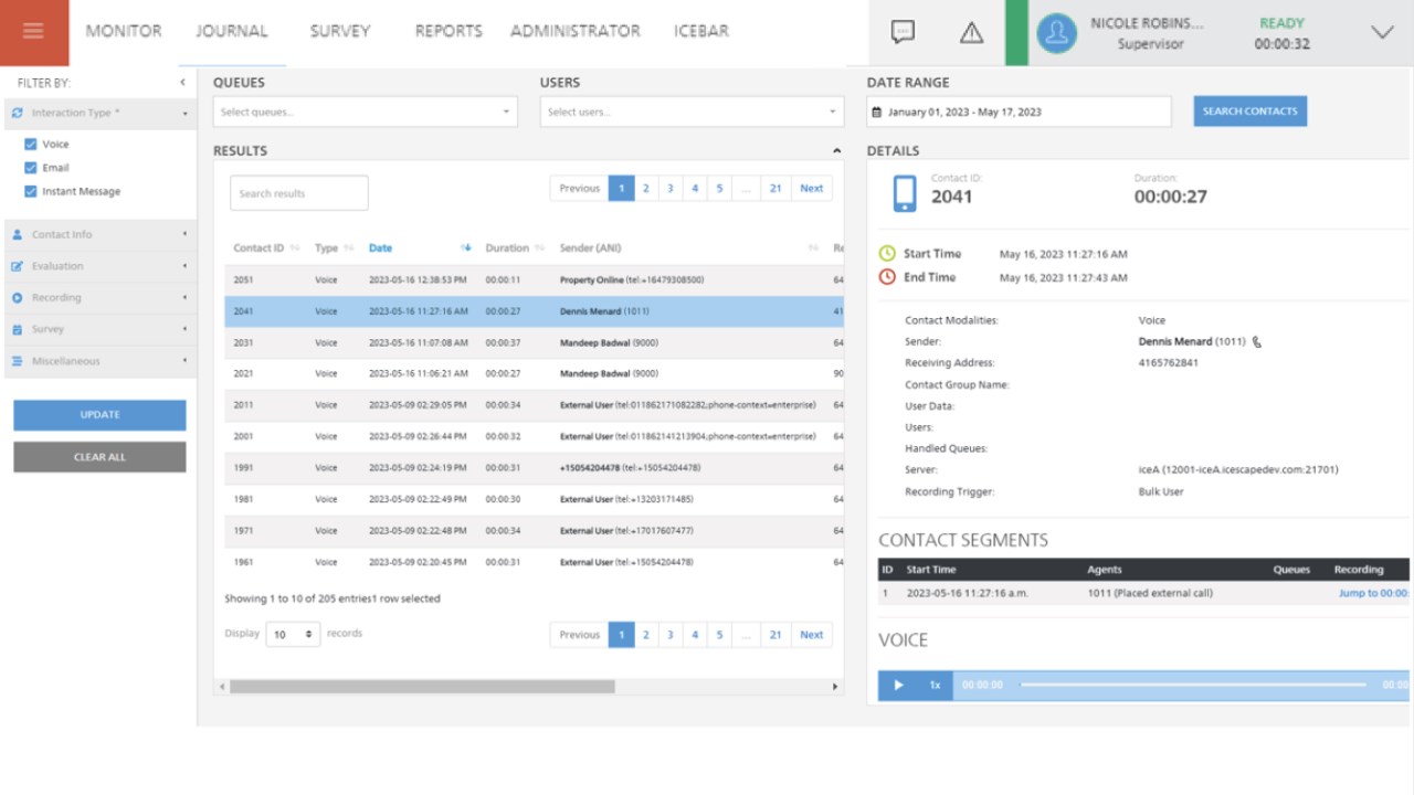 Snapshot 4 of ice Contact Center: Omnichannel Customer Care