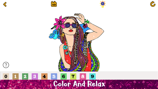 Girls Glitter Color By Number - Girls Coloring Book screenshot 5