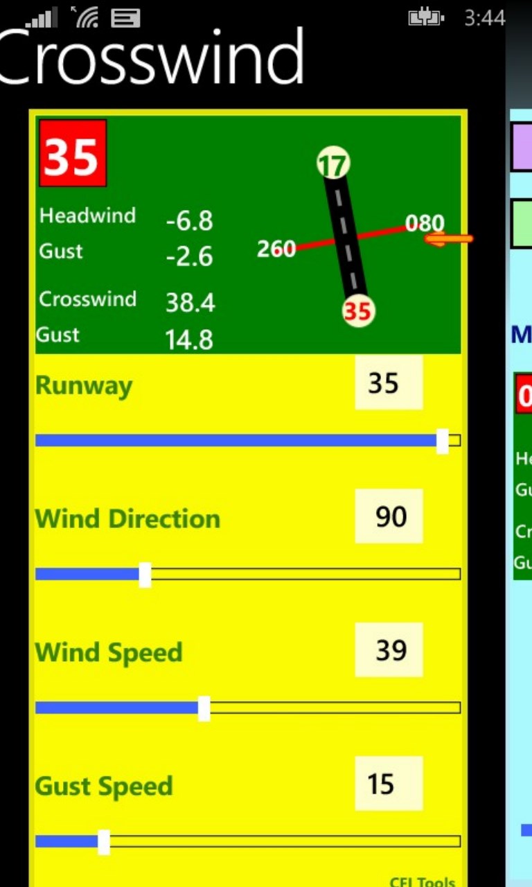 CFI Tools Crosswind Calculator for Windows 10