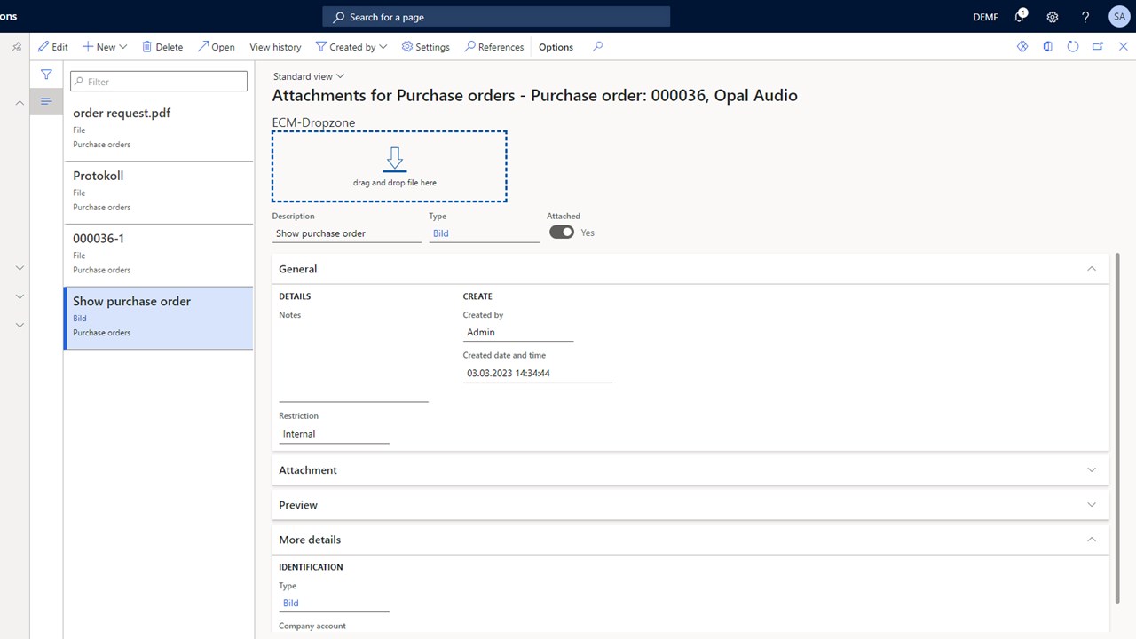 Snapshot 4 of edoc archivelink for Dynamics 365 FO