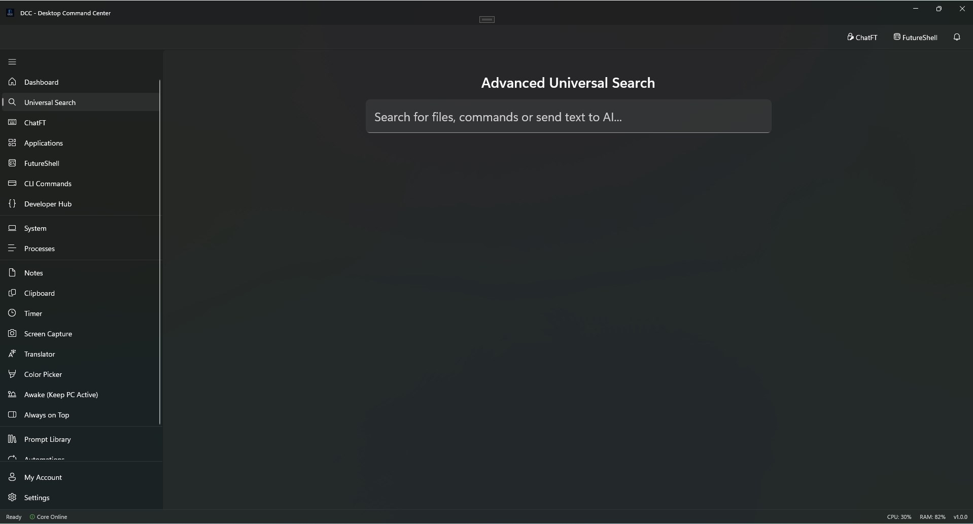 DCC - Desktop Command Center screenshot