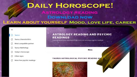 Taurus daily horoscope - Astrology psychic reading screenshot 1