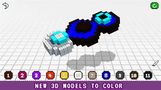 Fidget Spinner 3D Color by Number - Voxel Coloring screenshot 3