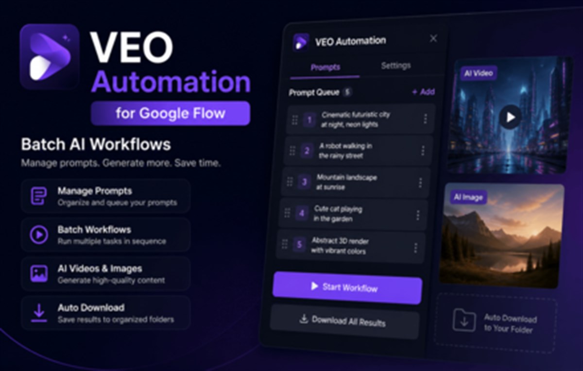 VEO Automation for Google Flow — Batch AI Video & Images