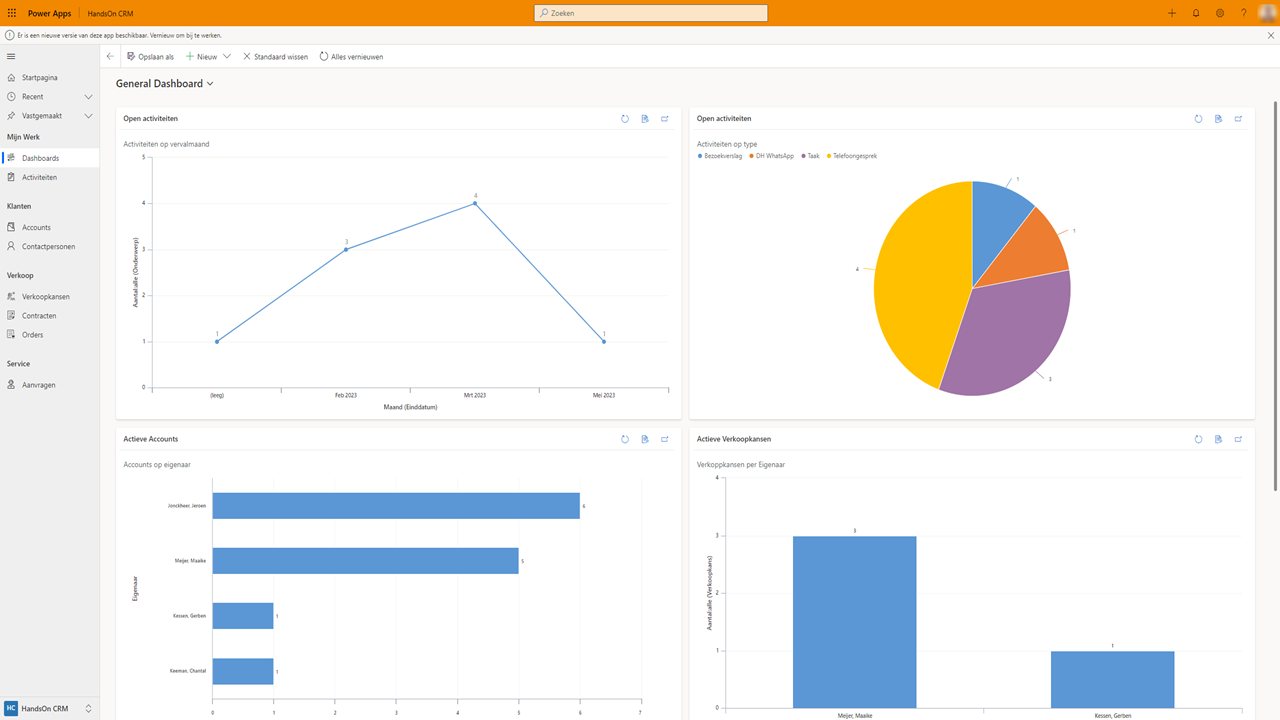 Snapshot 1 of HandsOn CRM