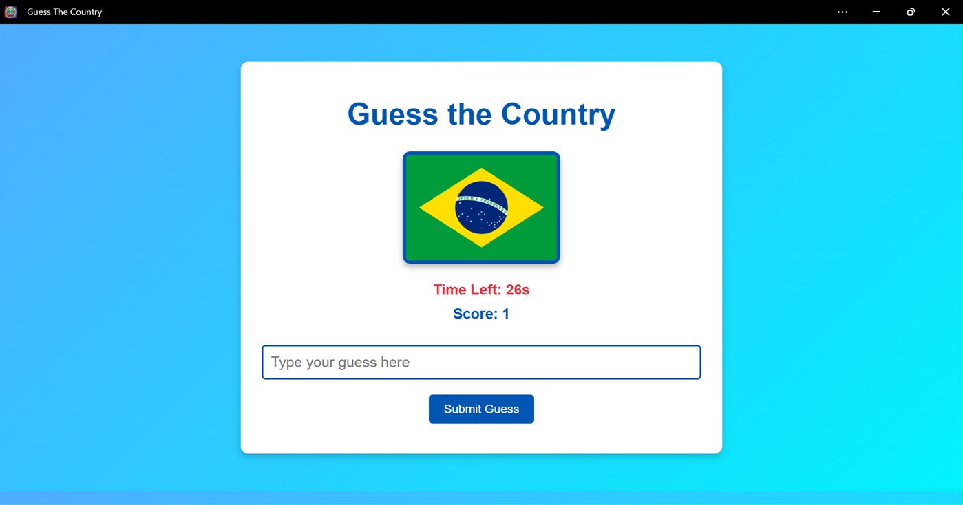 #3. Guess The Country (Windows) By: pubteamsix