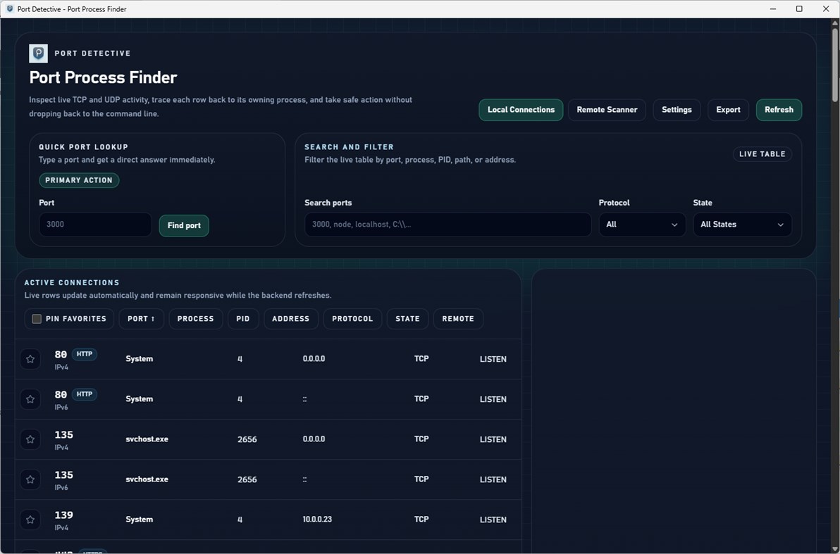 #1. Port Detective: Network Process Monitor (Windows) By: Automata Labs