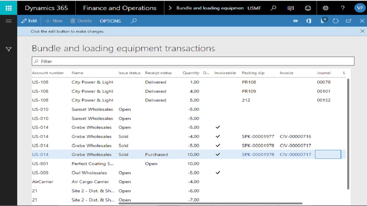Snapshot 2 of Avanade Carrier and Empties Management