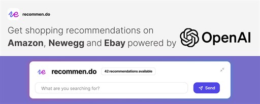 AI recommendations for shopping - recommen.do marquee promo image