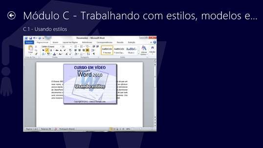 Curso em Vídeo de Microsoft Word 2010 screenshot 3