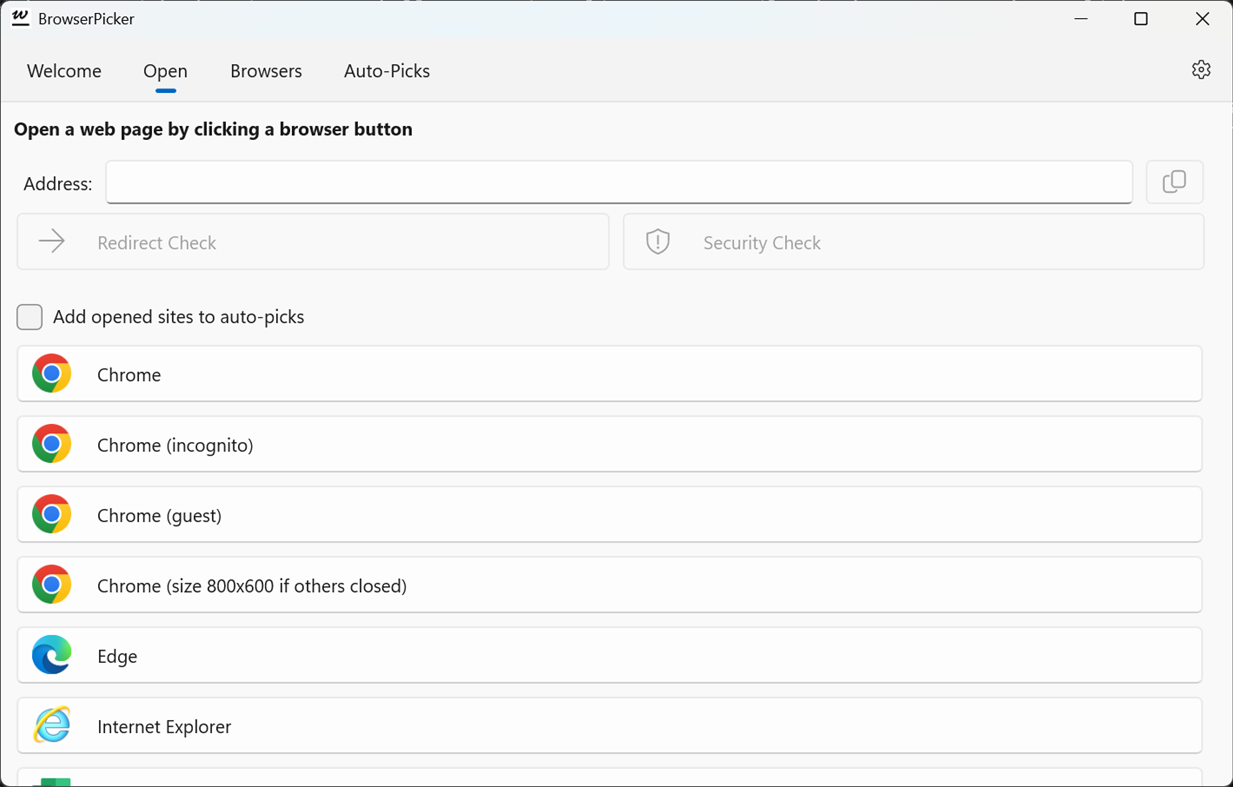 #2. BrowserPicker (Windows) Podle: Andrew Longmore