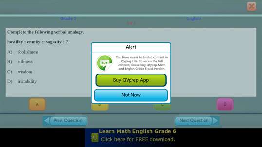 QVprep Lite Math English Grade 5 screenshot 9