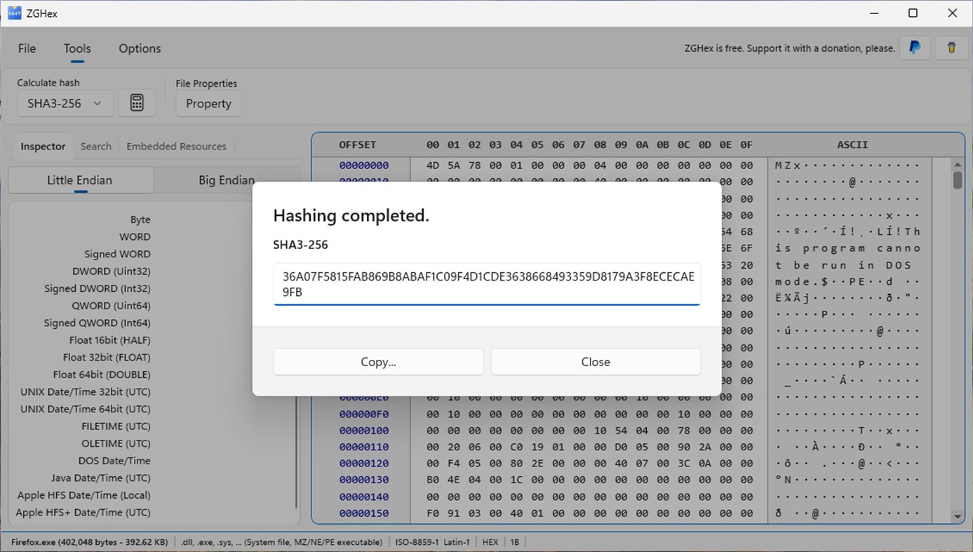 #3. ZGHex (Windows) بواسطة: The ZipGenius Team