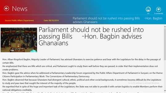 Parliamentary Watch screenshot 3