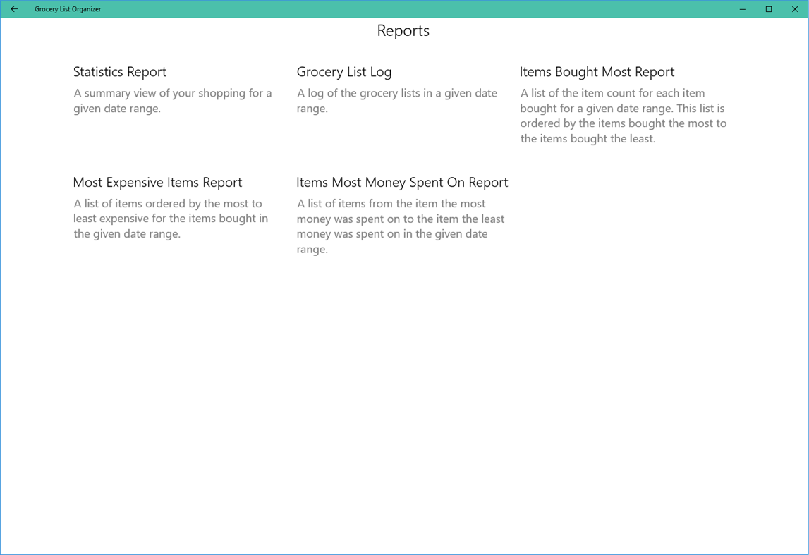 #5. Grocery List Organizer (Windows) Göre: Michael G