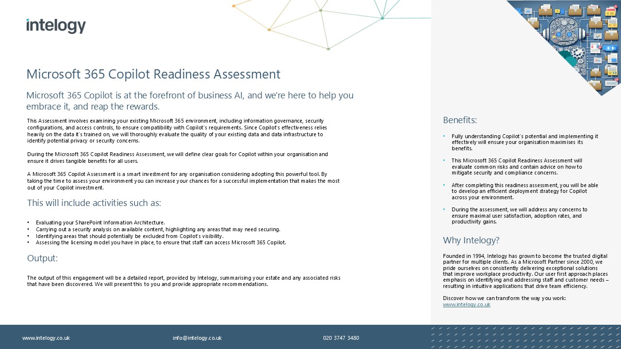 Snapshot 1 of Microsoft 365 Copilot Readiness Assessment