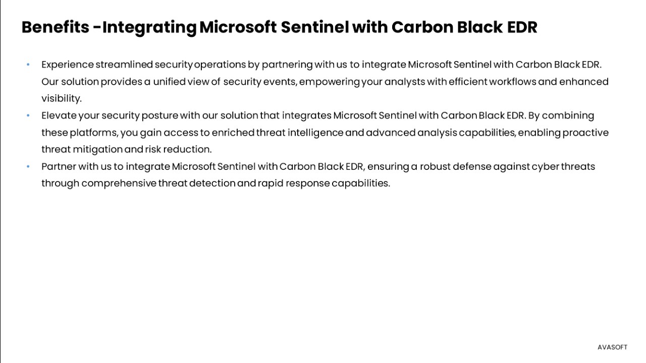 Snapshot 5 of Microsoft Sentinel Integration with Carbon Black by AVASOFT