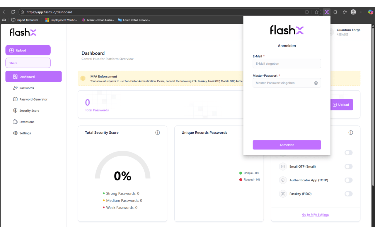 FlashX - Password Management